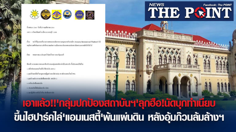 เอาแล้ว!!’กลุ่มปกป้องสถาบันฯ’ลุกฮือ!นัดบุกทำเนียบ ขึ้นไฮปาร์คไล่’แอมเนสตี้’พ้นแผ่นดิน หลังอุ้มก๊วนล้มล้างฯ